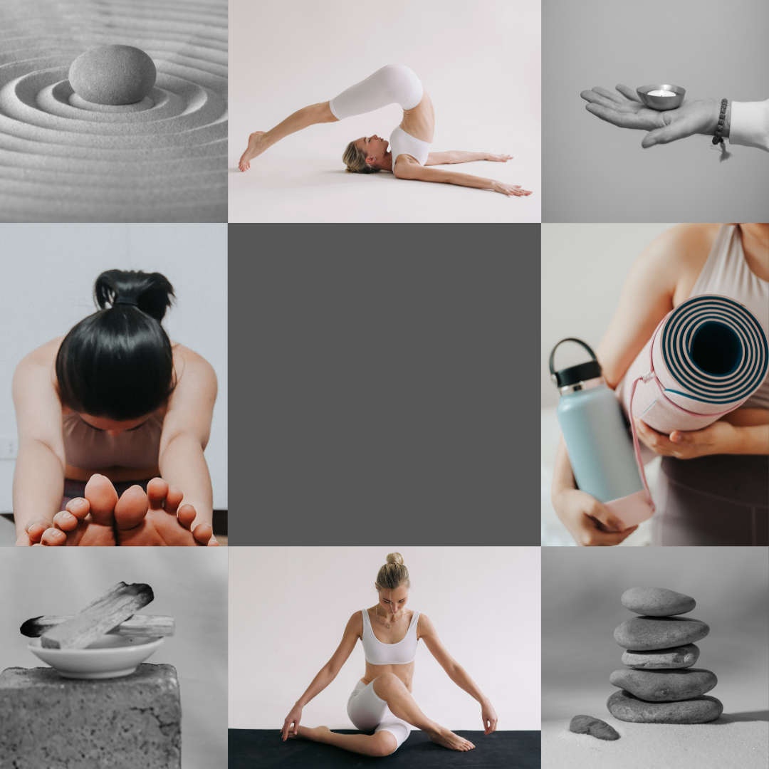 Grey Beige Minimalist Photo Collage Yoga Wellness Instagram Post